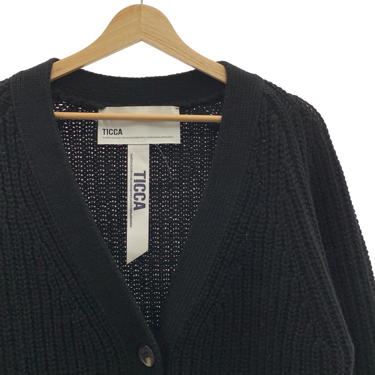 TICCA / ティッカ ウール Vネック ロング ニット カーディガン