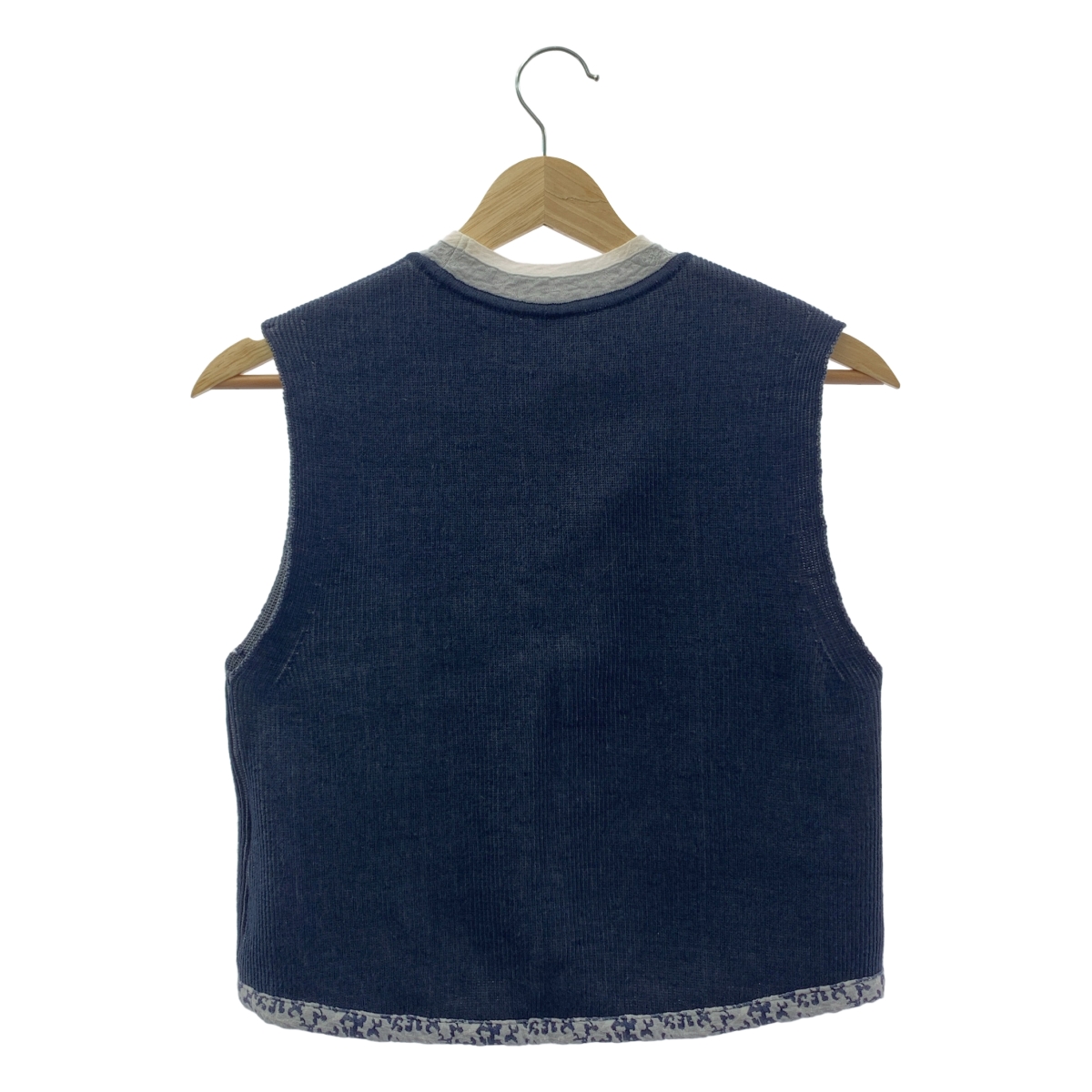 Mame Kurogouchi / マメクロゴウチ Double Face Floral Detail Knitted Short Top ダブルフェイス フローラルディテール ニットベスト