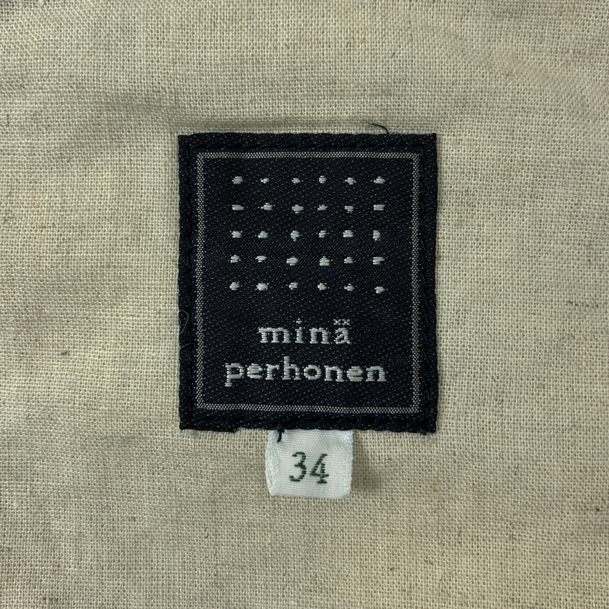 mina perhonen / ミナペルホネン always / レザーパッチ 濃紺デニムパンツ