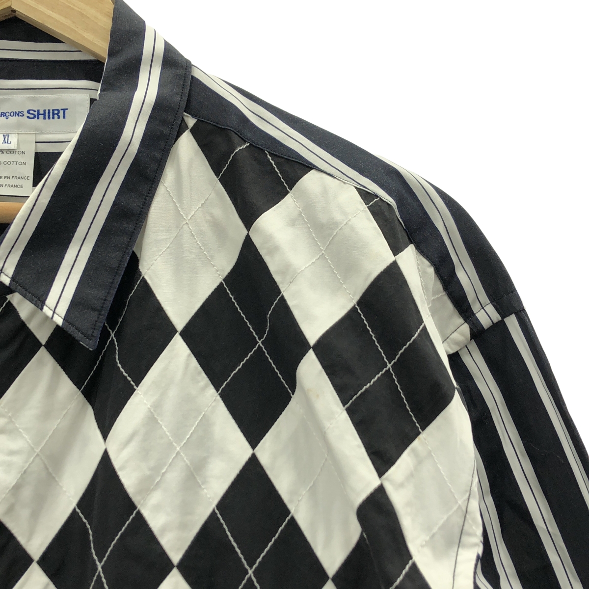 COMME des GARCONS SHIRT / コムデギャルソンシャツ フロントアーガイルチェック コットン ストライプシャツ