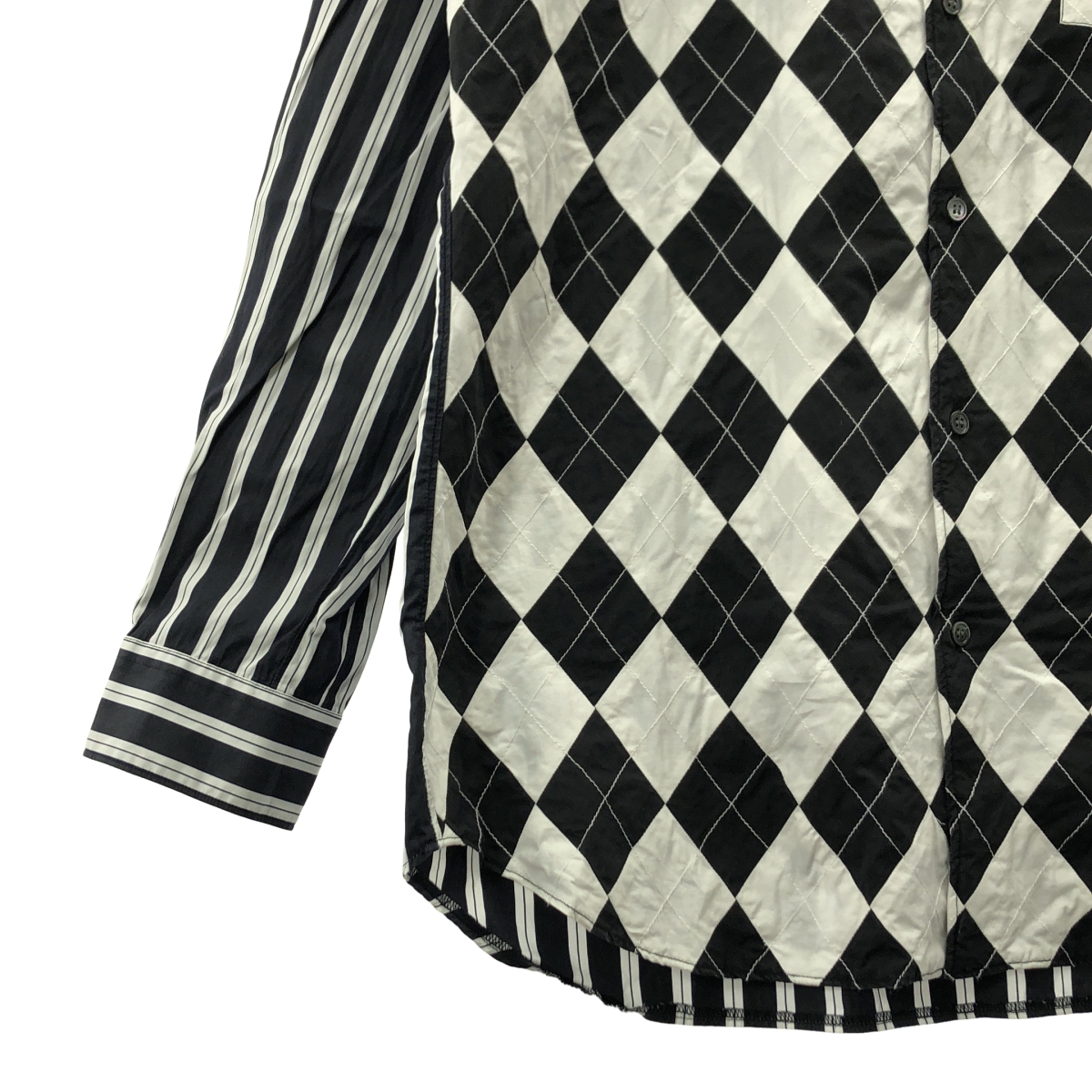 COMME des GARCONS SHIRT / コムデギャルソンシャツ フロントアーガイルチェック コットン ストライプシャツ