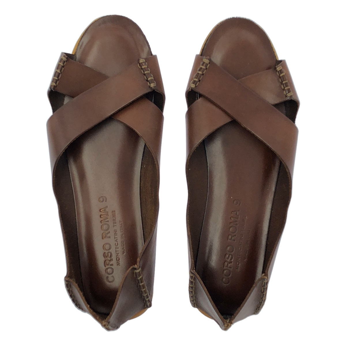 CORSO ROMA 9 / コルソローマノーヴェ レザー フラット サンダル