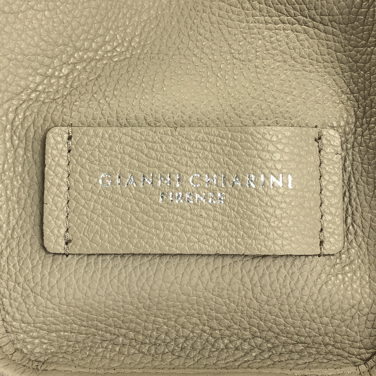 GIANNI CHIARINI / ジャンニキャリーニ レザー ロゴ ハンド トートバッグ / ポーチ付き