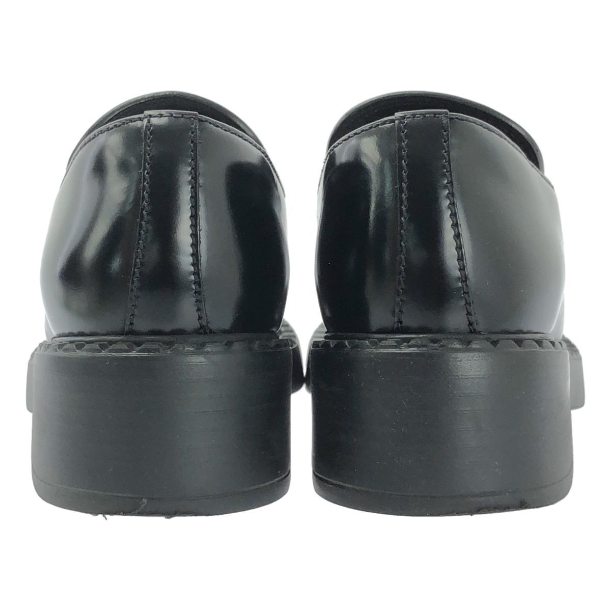 PRADA / プラダ トライアングルロゴ チョコレート ブラッシュド レザーローファー