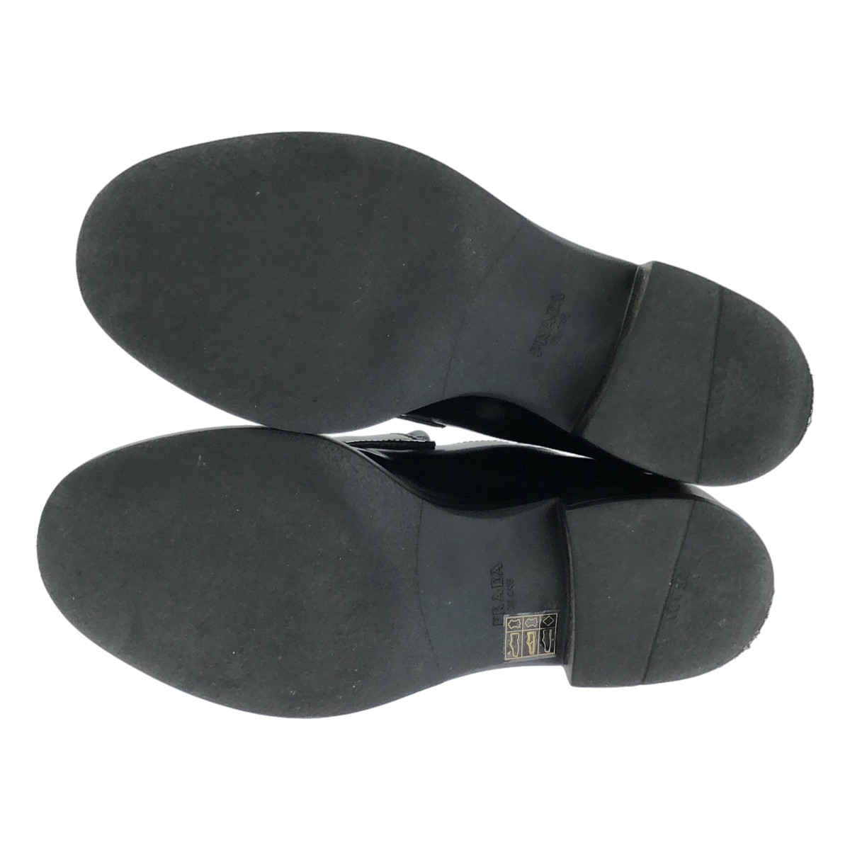 PRADA / プラダ トライアングルロゴ チョコレート ブラッシュド レザーローファー