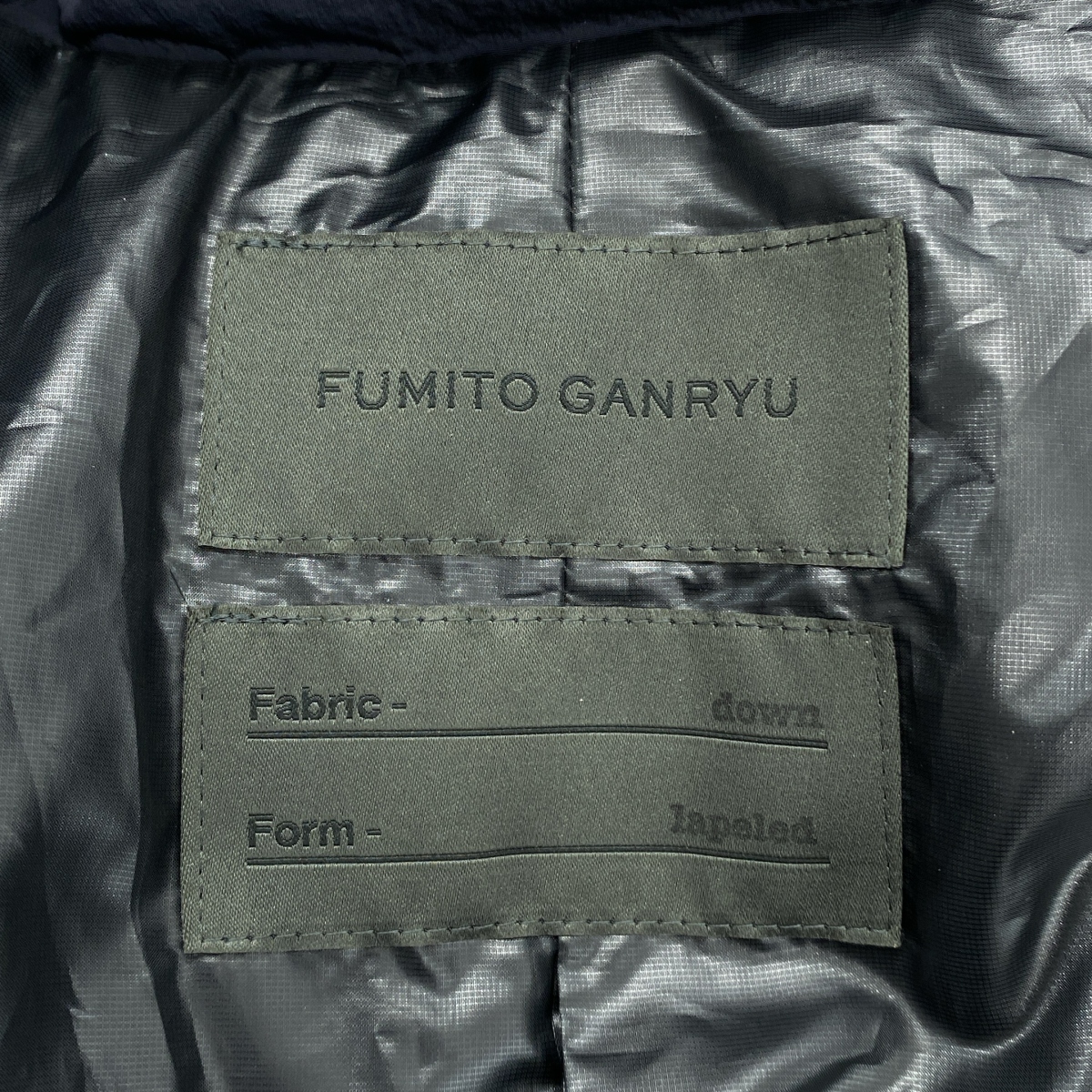 FUMITO GANRYU / フミトガンリュウ TLAPAZE LAPEL DOWN JACKET トラピーズラペル ダウンジャケット
