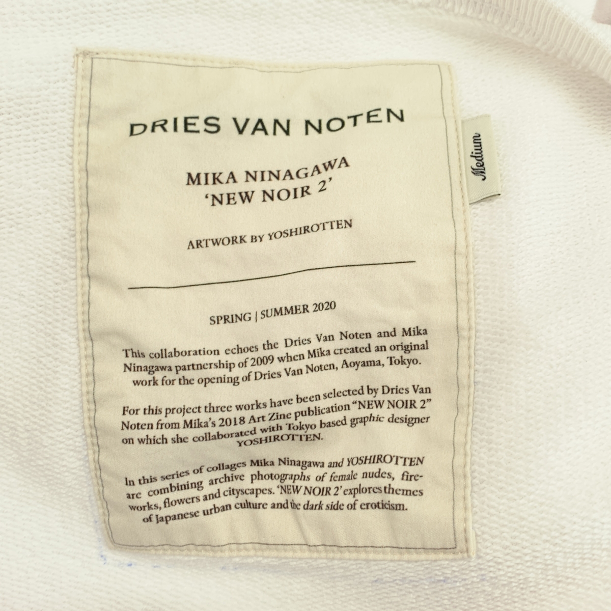 DRIES VAN NOTEN / ドリスヴァンノッテン × MIKA NINAGAWA / 蜷川実花 コラボ NOIR 2 YOSHIROTTEN グラフィックプリント オーバーサイズスウェット