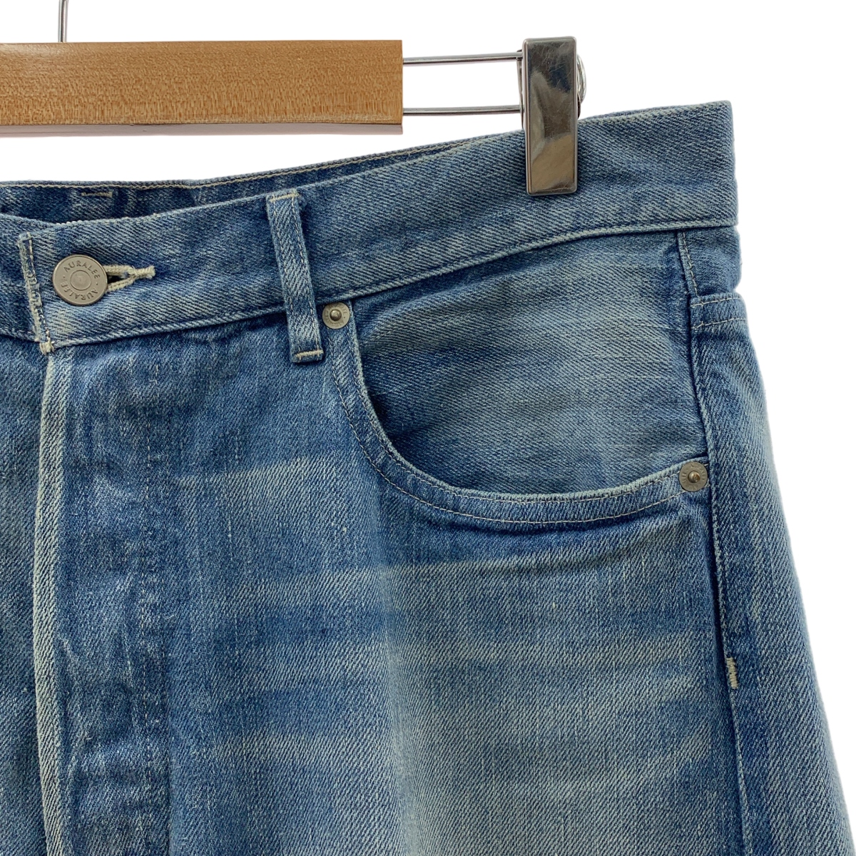 AURALEE / オーラリー SELVEDGE FADED LIGHT DENIM WIDE PANTS / セルビッチ デニムパンツ