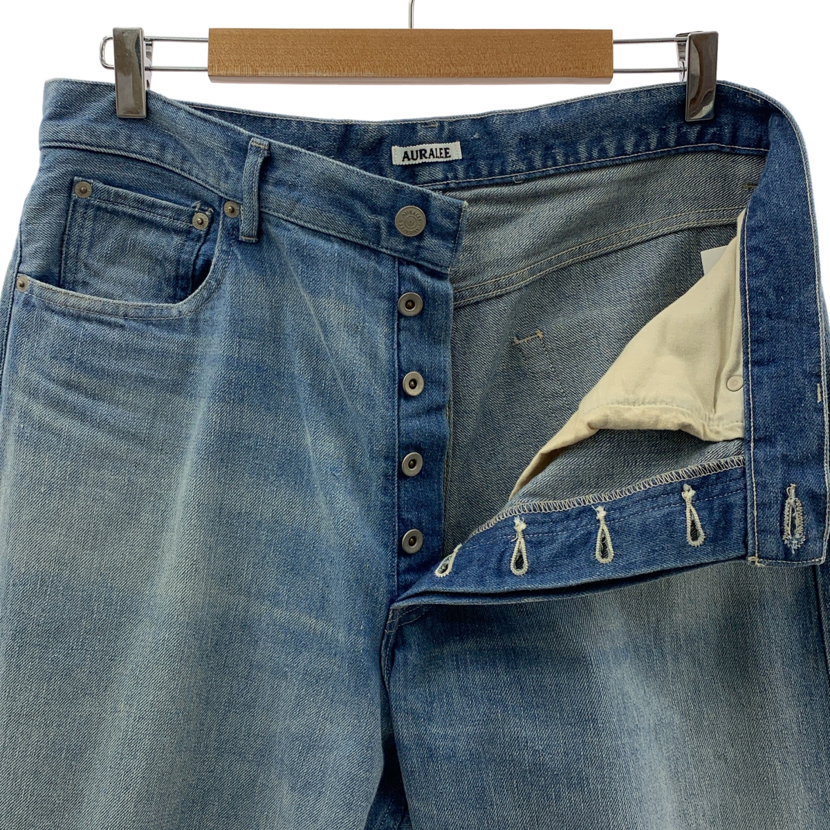 AURALEE / オーラリー SELVEDGE FADED LIGHT DENIM WIDE PANTS / セルビッチ デニムパンツ