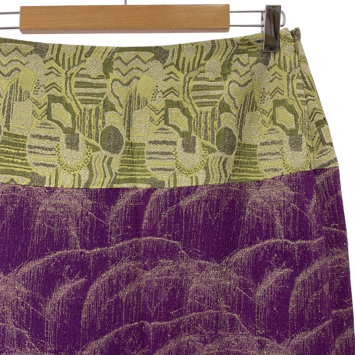 DRIES VAN NOTEN / ドリスヴァンノッテン シルク ジャガード切替 ロングスカート