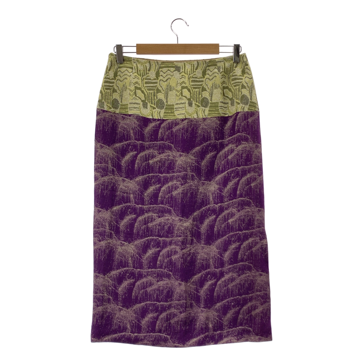 DRIES VAN NOTEN / ドリスヴァンノッテン シルク ジャガード切替 ロングスカート