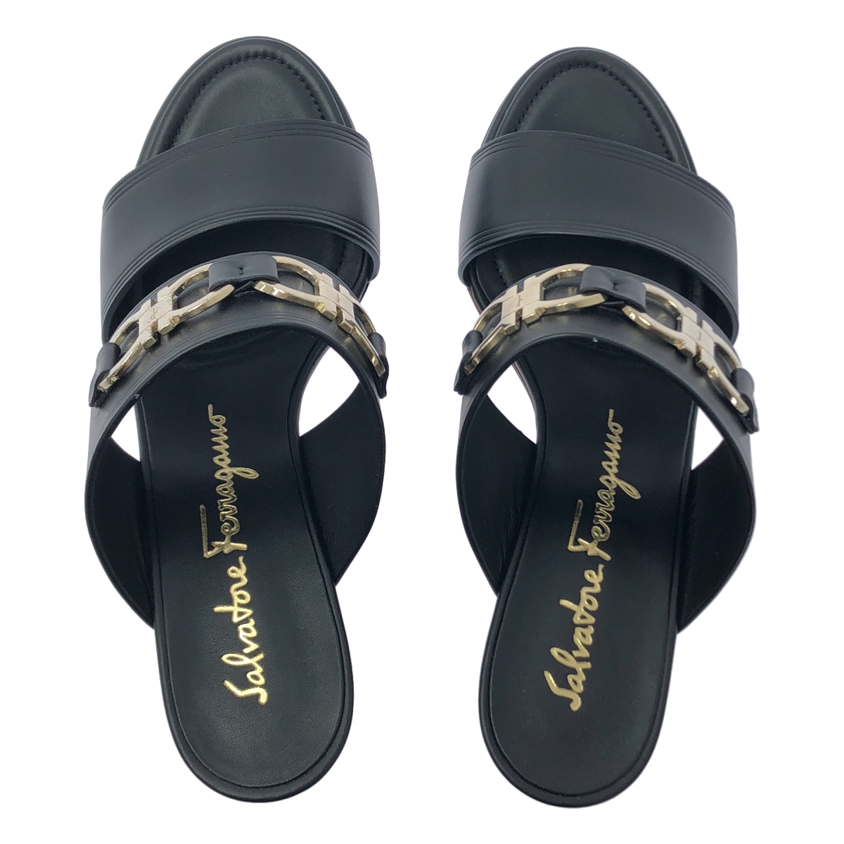 Salvatore Ferragamo / サルヴァトーレフェラガモ CHAIM 70 ダブルガンチーニ ウェッジサンダル