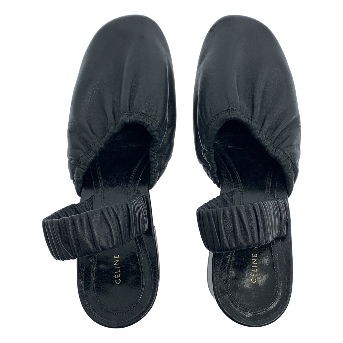 CELINE / セリーヌ by Phoebe Philo フィービー / レザー ギャザー ヒールサンダル