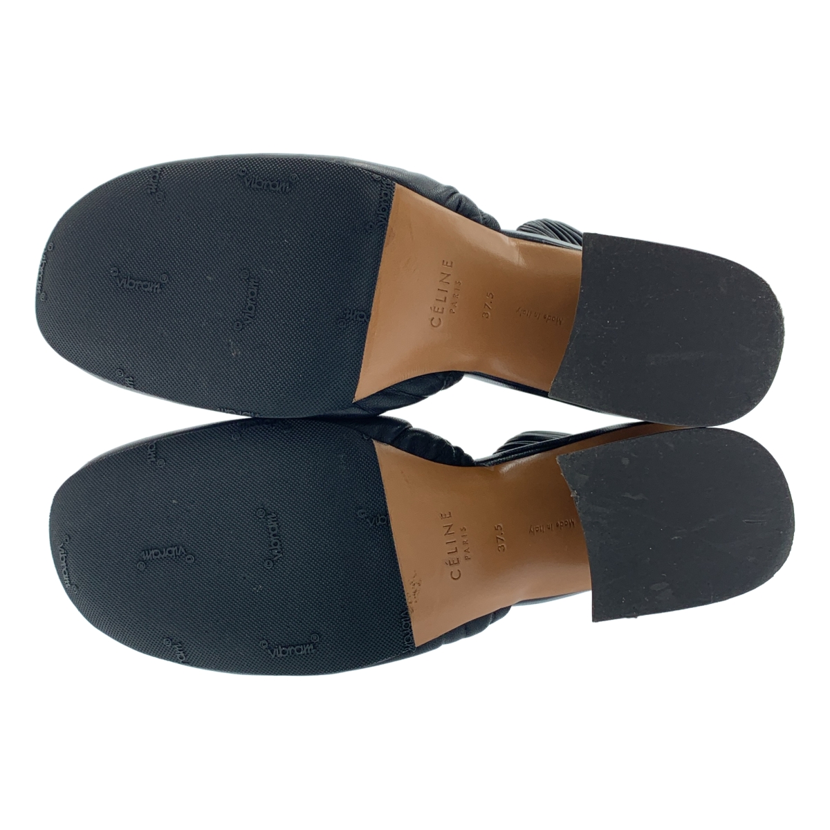 CELINE / セリーヌ by Phoebe Philo フィービー / レザー ギャザー ヒールサンダル