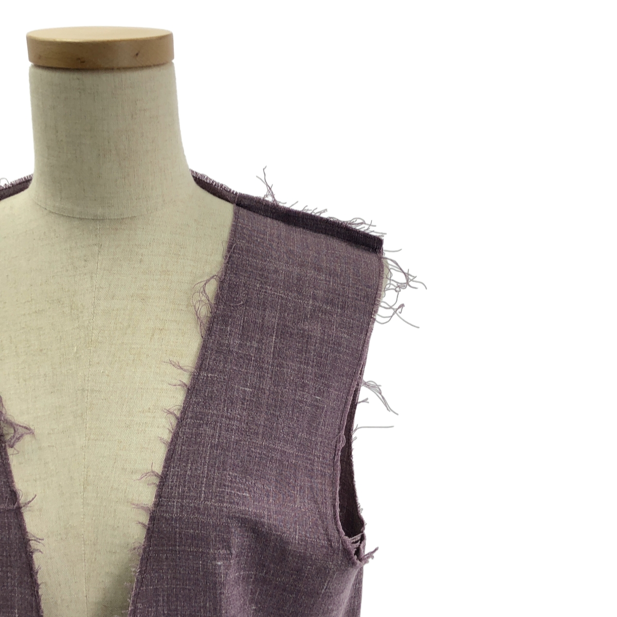 GABRIELA COLL GARMENTS / ガブリエラコールガーメンツ LOLO PIANA FINE WOOL V NECK DRESS ロロピアーナ カットオフ ワンピース