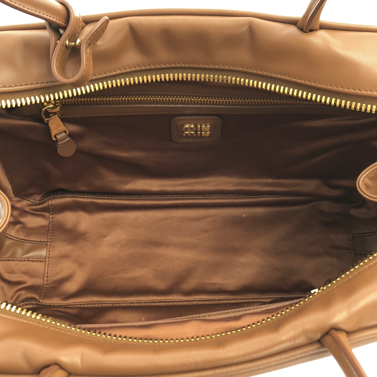 miu miu / ミュウミュウ Beau レザー ロゴ トップハンドル ボー バッグ