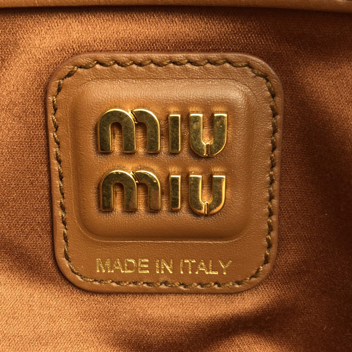 miu miu / ミュウミュウ Beau レザー ロゴ トップハンドル ボー バッグ