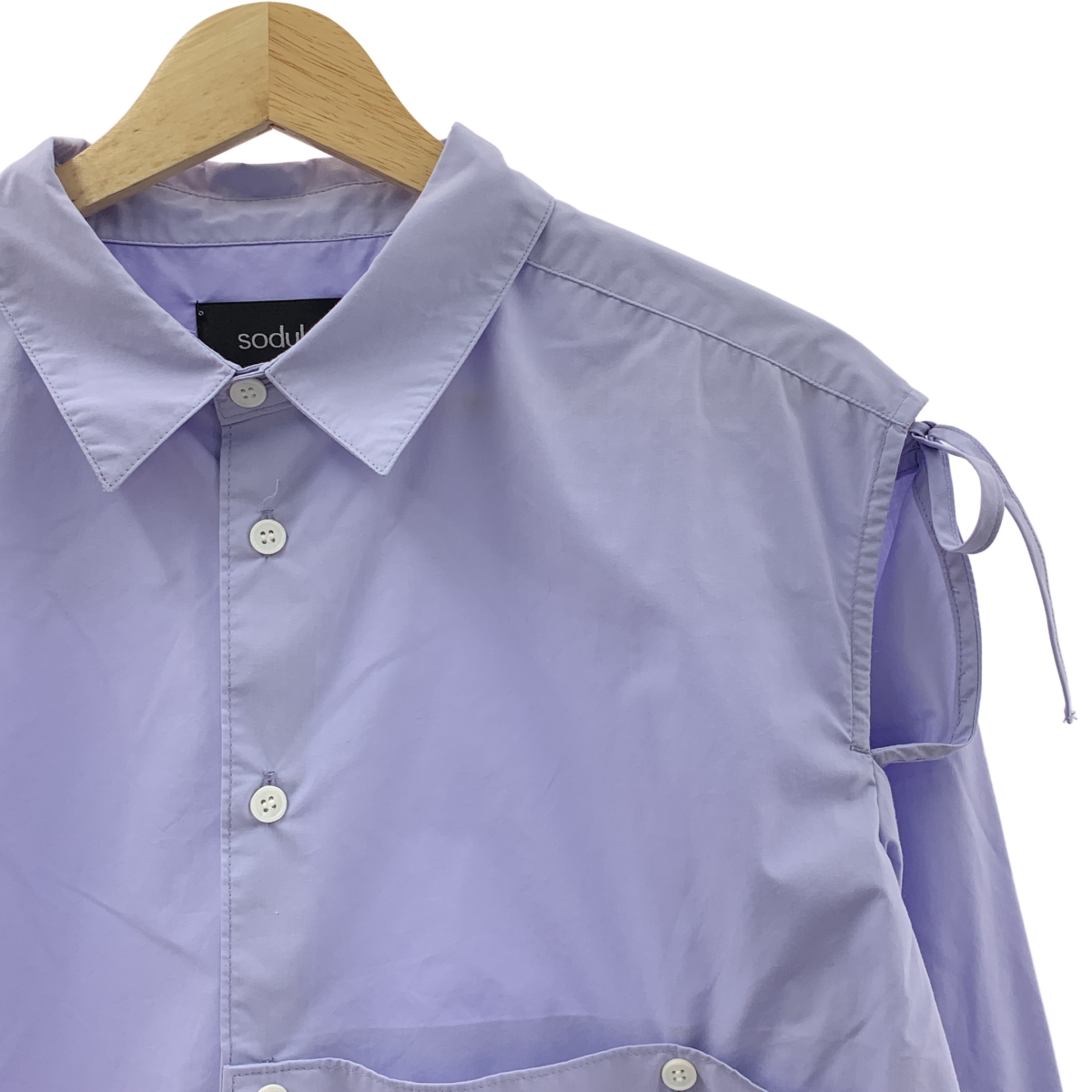 soduk / スドーク リボン カットアウト シャツ ブラウス