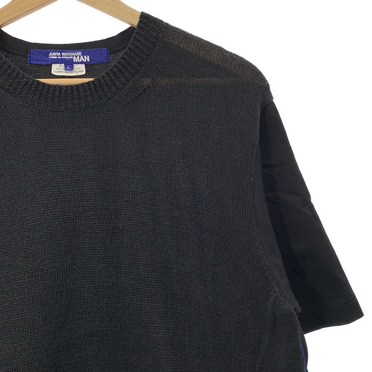 JUNYAWATANABE COMMEdesGARCONS MAN / ジュンヤワタナベマン 異素材 切替 オーバーシルエット サマーニット カットソー Tシャツ