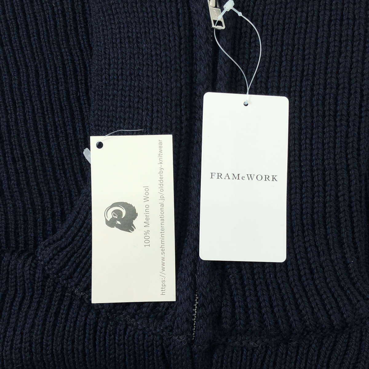 Framework / フレームワーク OLD DERBY 別注 ジップアップハイネックプルオーバーニット