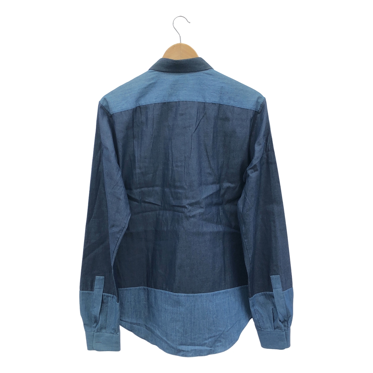 VALENTINO / ヴァレンティノ ショートカラー インディゴ コットン パネル シャツ