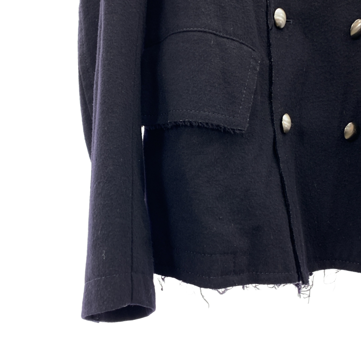 tricot COMME des GARCONS / トリココムデギャルソン ピークドラペル ダブルブレスト カットオフ テーラードジャケット