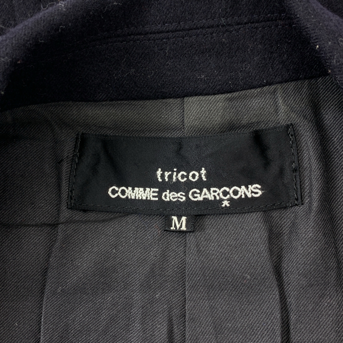 tricot COMME des GARCONS / トリココムデギャルソン ピークドラペル ダブルブレスト カットオフ テーラードジャケット