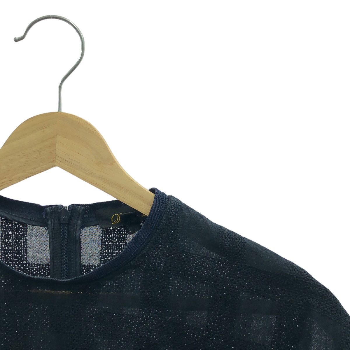 Drawer / ドゥロワー バックジップ ジャカード ボリュームスリーブ ブラウス