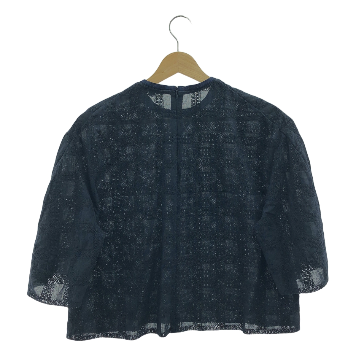 Drawer / ドゥロワー バックジップ ジャカード ボリュームスリーブ ブラウス