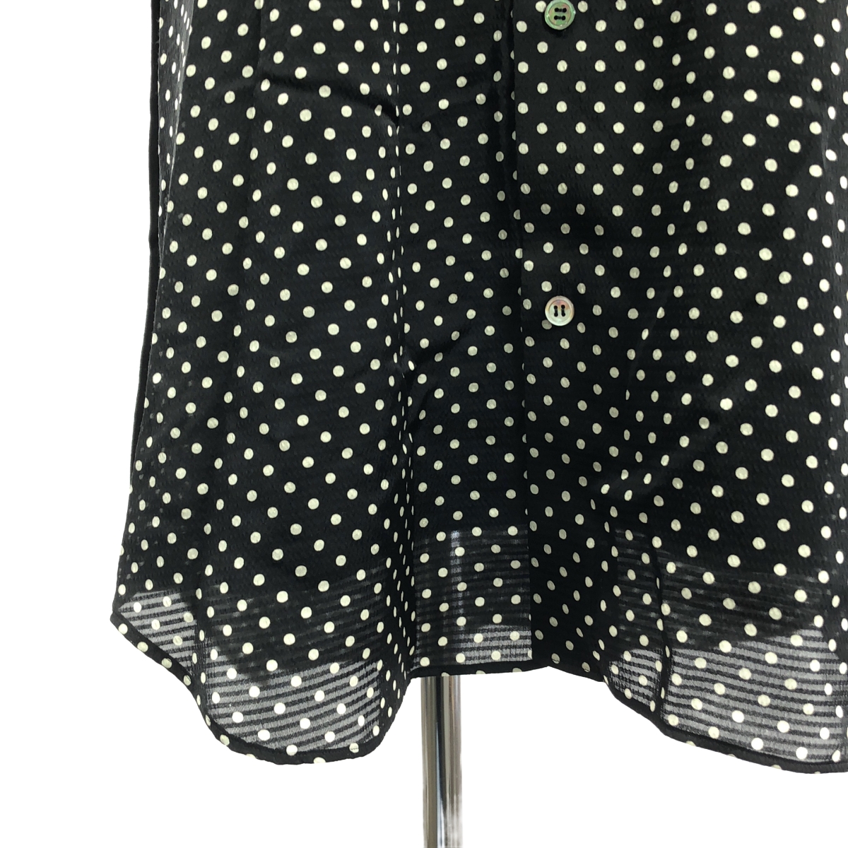 JUNYA WATANABE COMME des GARCONS / ジュンヤワタナベ ポリエステル ドット 総柄 レイヤード スリット シャツ ワンピース