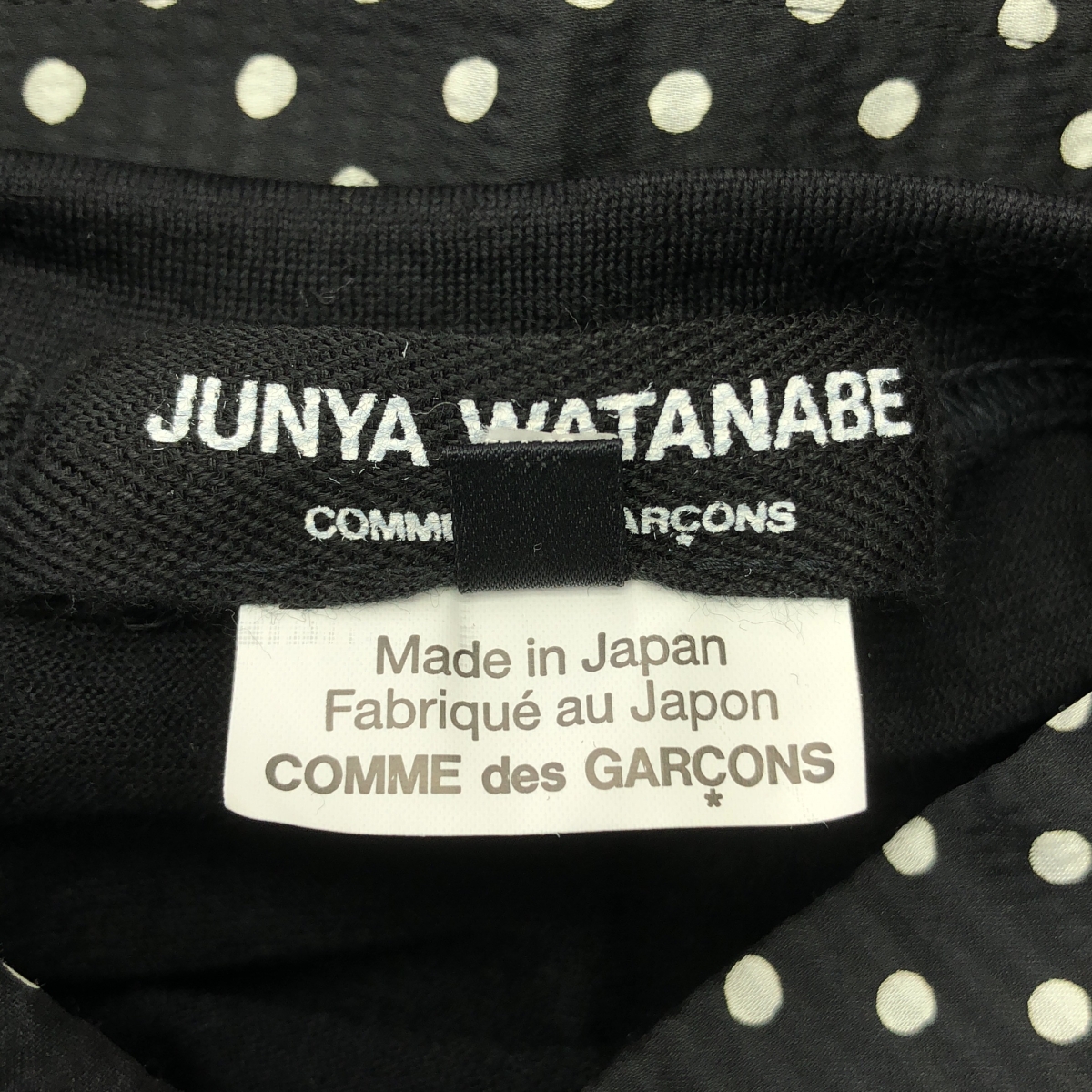 JUNYA WATANABE COMME des GARCONS / ジュンヤワタナベ ポリエステル ドット 総柄 レイヤード スリット シャツ ワンピース