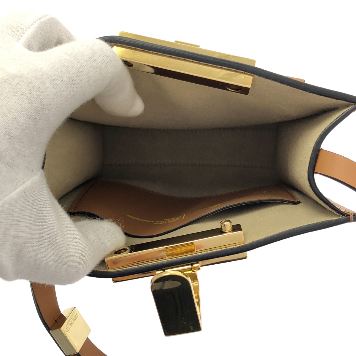 ZANCHETTI / ザンケッティ ZETA CROSSBODY HANDLE JAQUARD / 牛革 カウレザー 総柄 ジャガード ショルダーバッグ