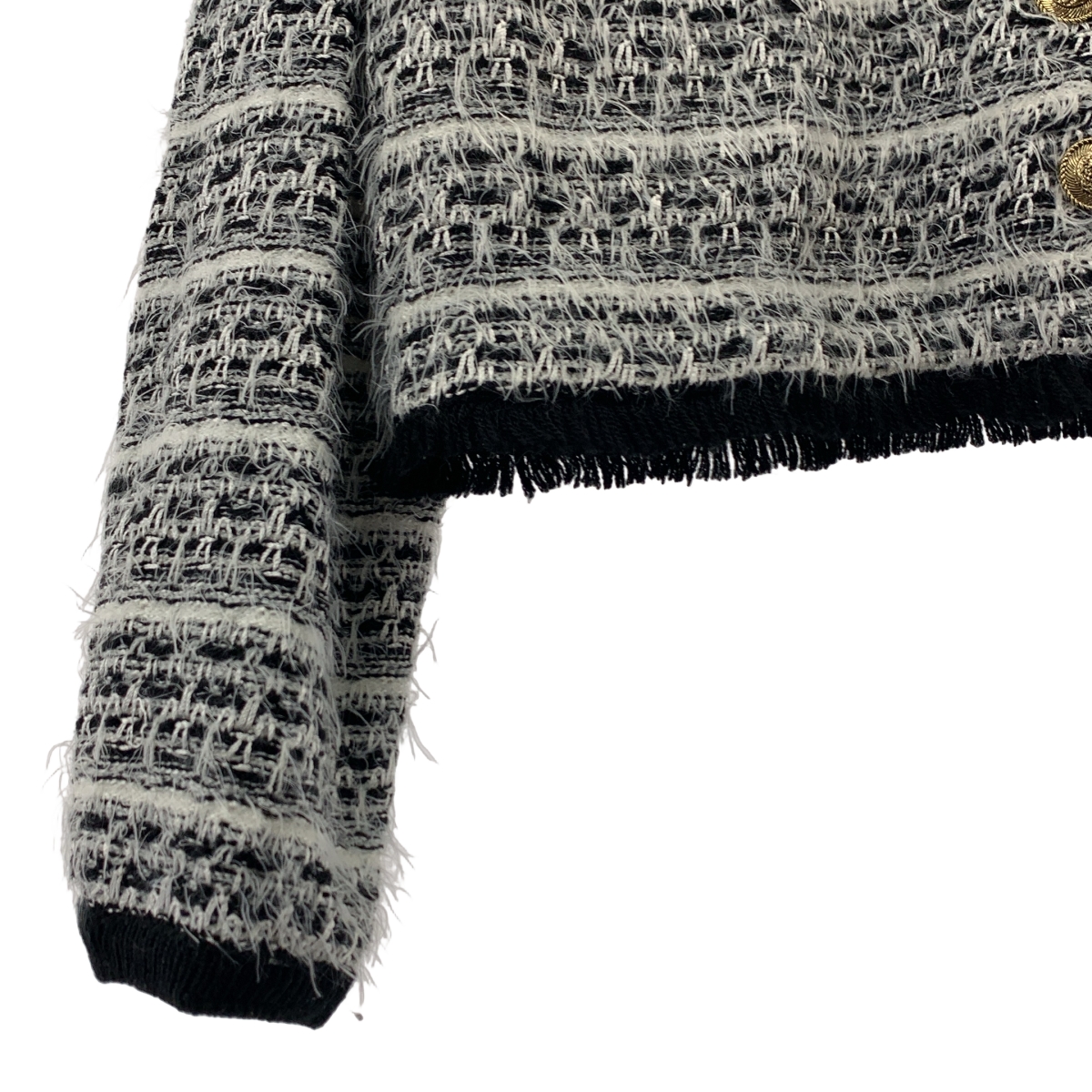 foufou / フーフー Tweed no collar jacket ツイード ニット ジャケット