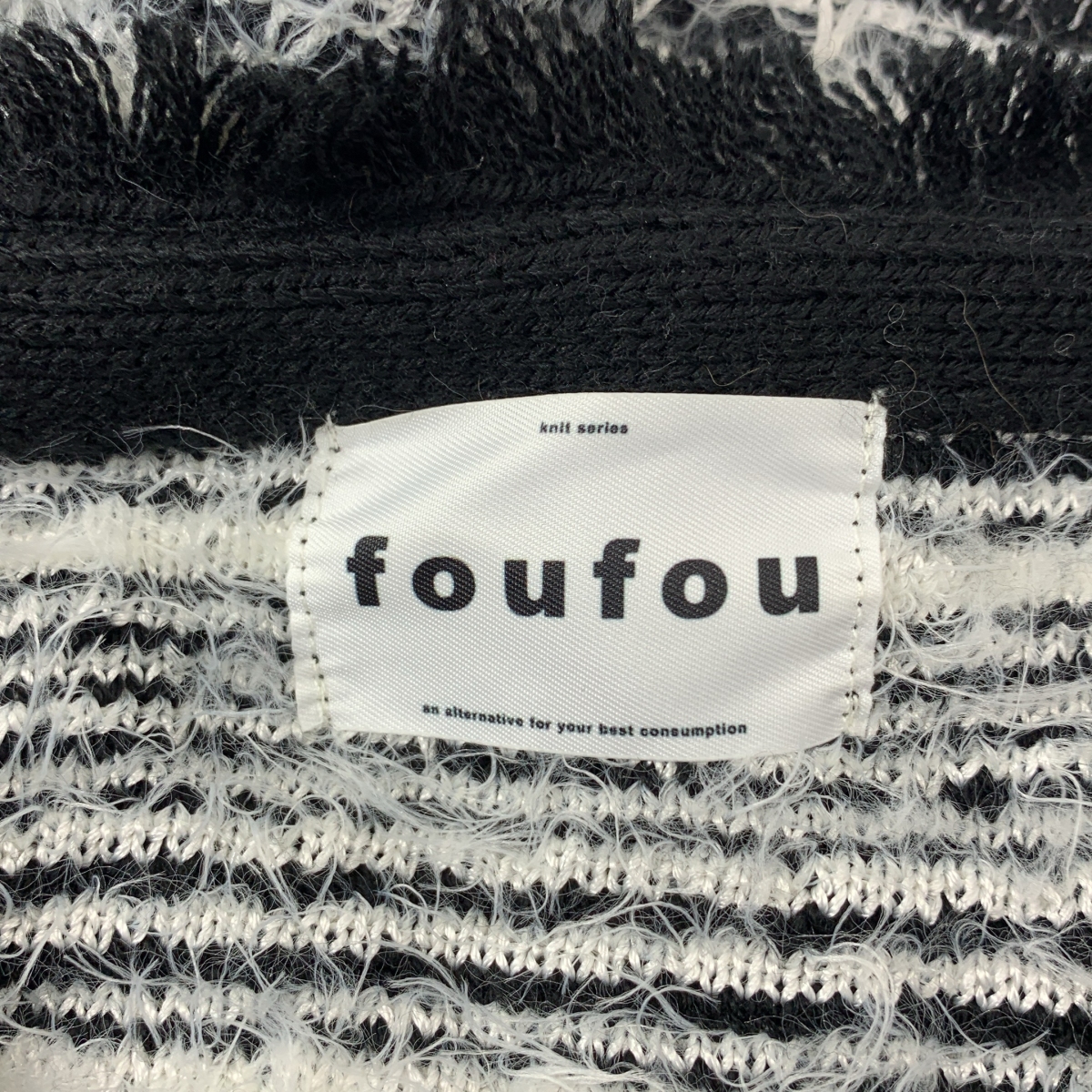 foufou / フーフー Tweed no collar jacket ツイード ニット ジャケット