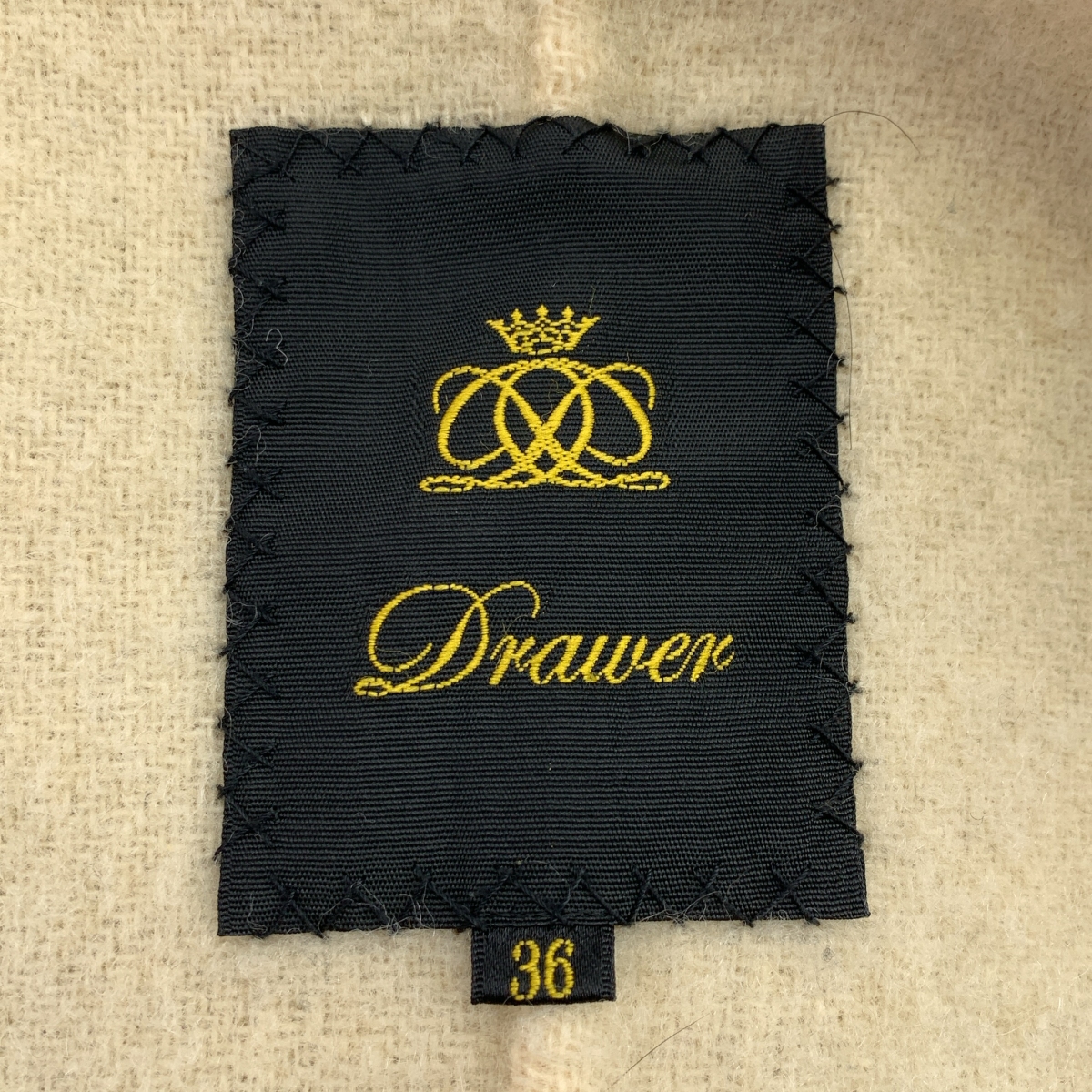 Drawer / ドゥロワー ダブルフェイスウールモヘヤ ベルテッド ノーカラー コート