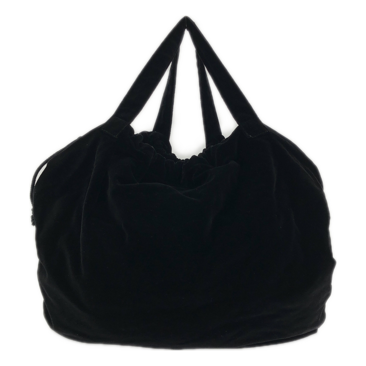 COMME des GARCONS / コムデギャルソン ベロア フラワー 装飾 ドローストリング 巾着 ハンド トートバッグ