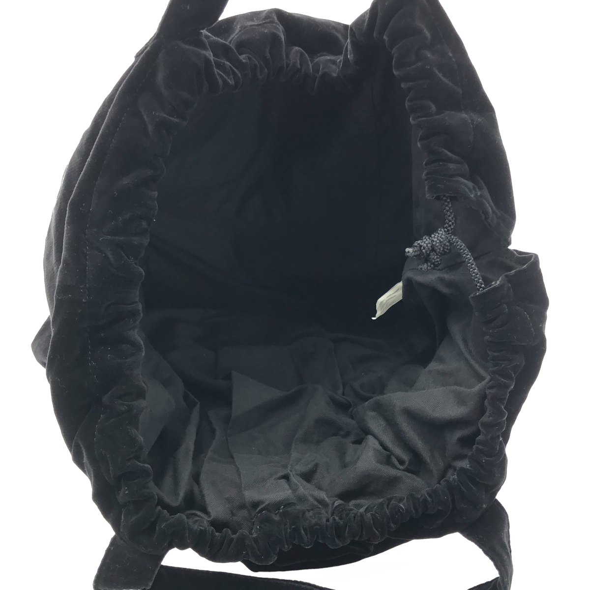 COMME des GARCONS / コムデギャルソン ベロア フラワー 装飾 ドローストリング 巾着 ハンド トートバッグ