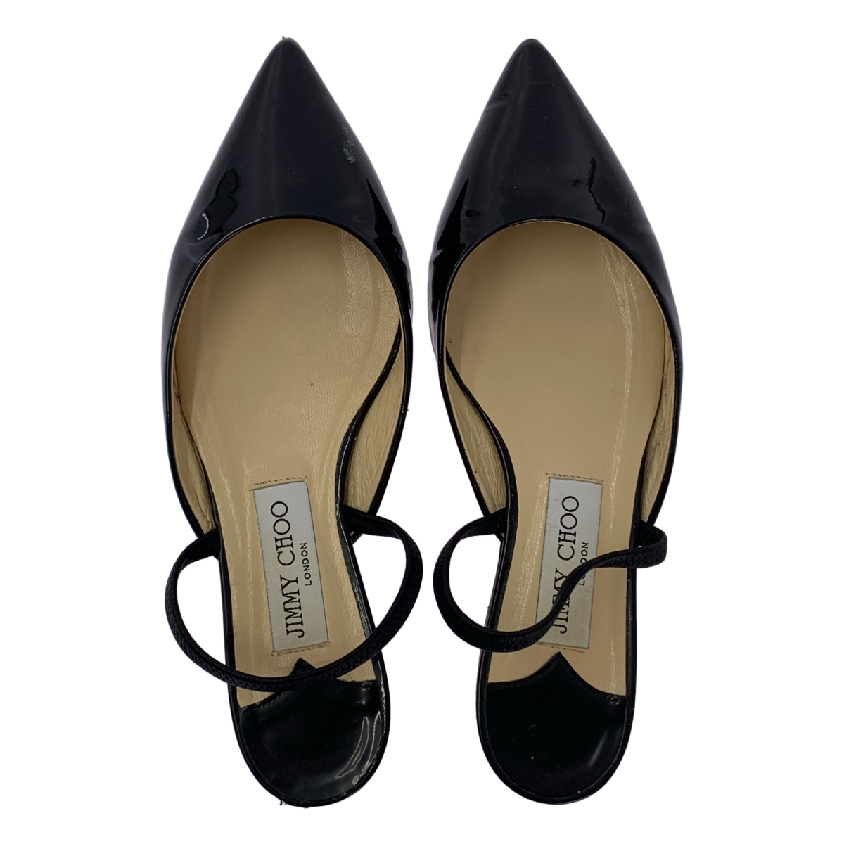 JIMMY CHOO / ジミーチュウ パテントレザー ポインテッドトゥ ストラップ サンダル