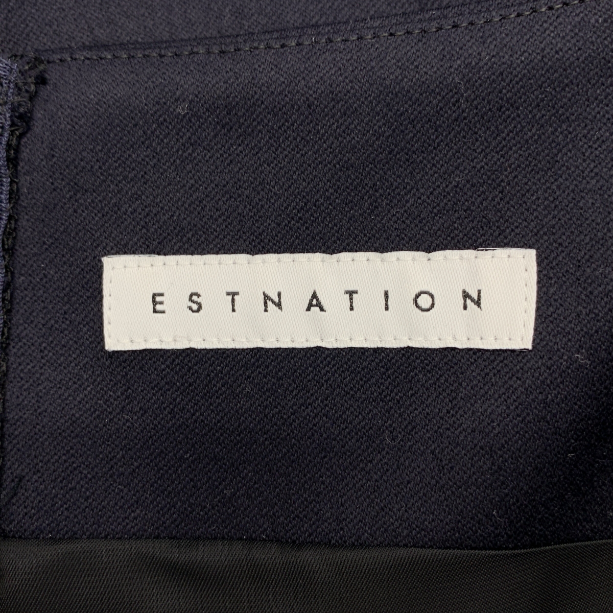 ESTNATION / エストネーション ベルテッド キーネック ドレス ワンピース / 裏地付き