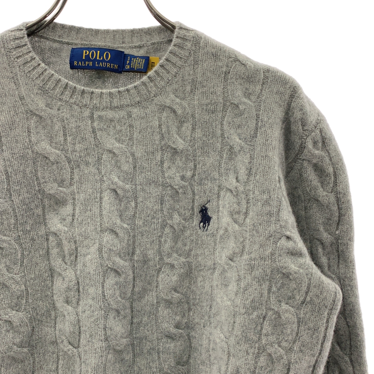 POLO RALPH LAUREN / ポロラルフローレン ウール クルーネック ケーブルニット