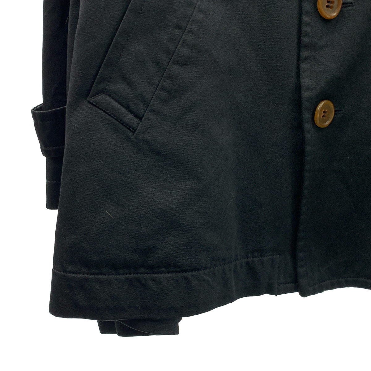 COMME des GARCONS / コムデギャルソン ポリエステル縮絨 バックフレア ダブル ショートコート