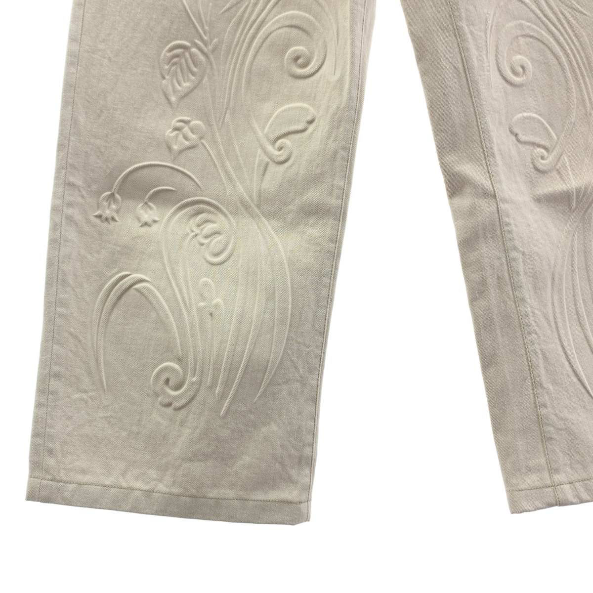 Mame Kurogouchi / マメクロゴウチ Floral Embossed Wide Leg Jeans フローラルエンボス ワイド デニムパンツ