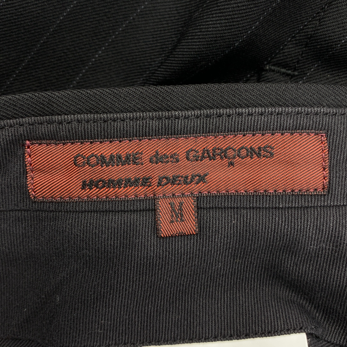 COMME des GARCONS HOMME DEUX / コムデギャルソンオムドゥ ウール シルク ストライプ ストレート スラックス パンツ