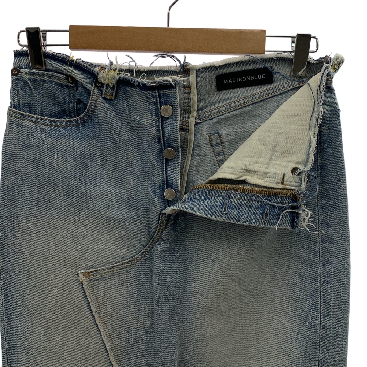 MADISON BLUE / マディソンブルー ヴィンテージ加工 カットオフ バックスリット デニムスカート
