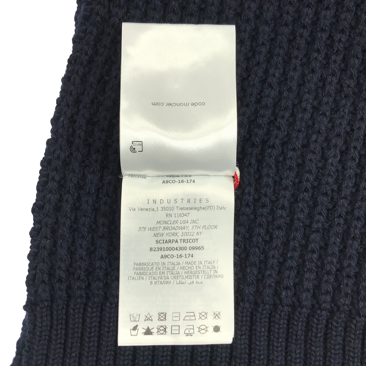 MONCLER / モンクレール SCIARPA TRICOT ウール トリコロール マフラー