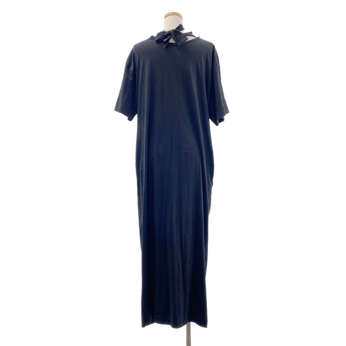 その他 コットン リボン ポケット付き スリット ワンピース