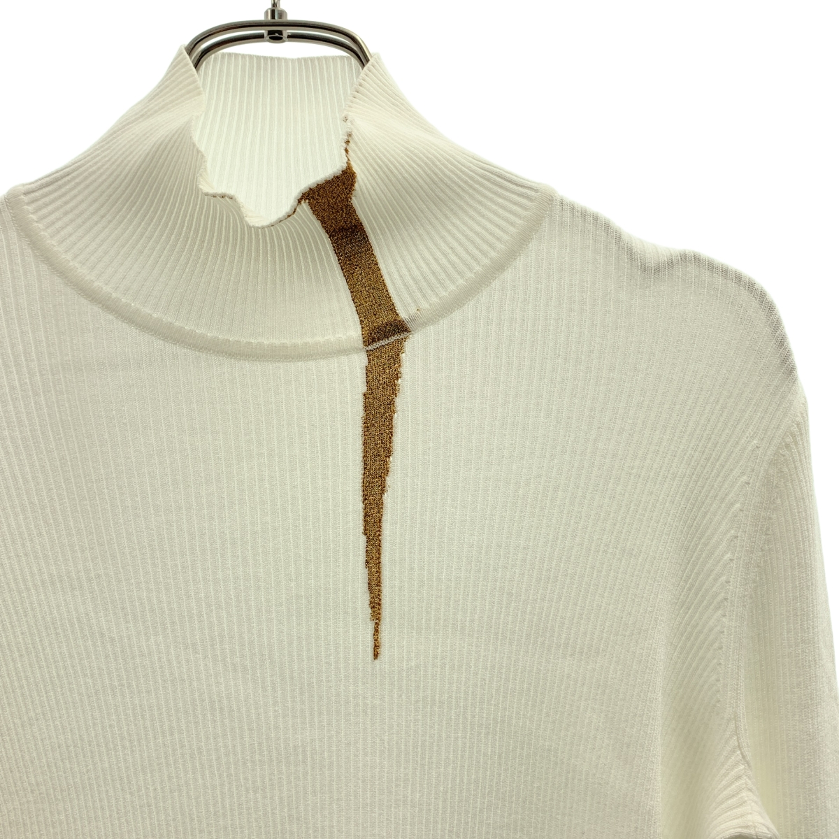 Mame Kurogouchi / マメクロゴウチ Kintsugi High Neck Knitted Top / レーヨン ナイロン ハイネック リブ ニット