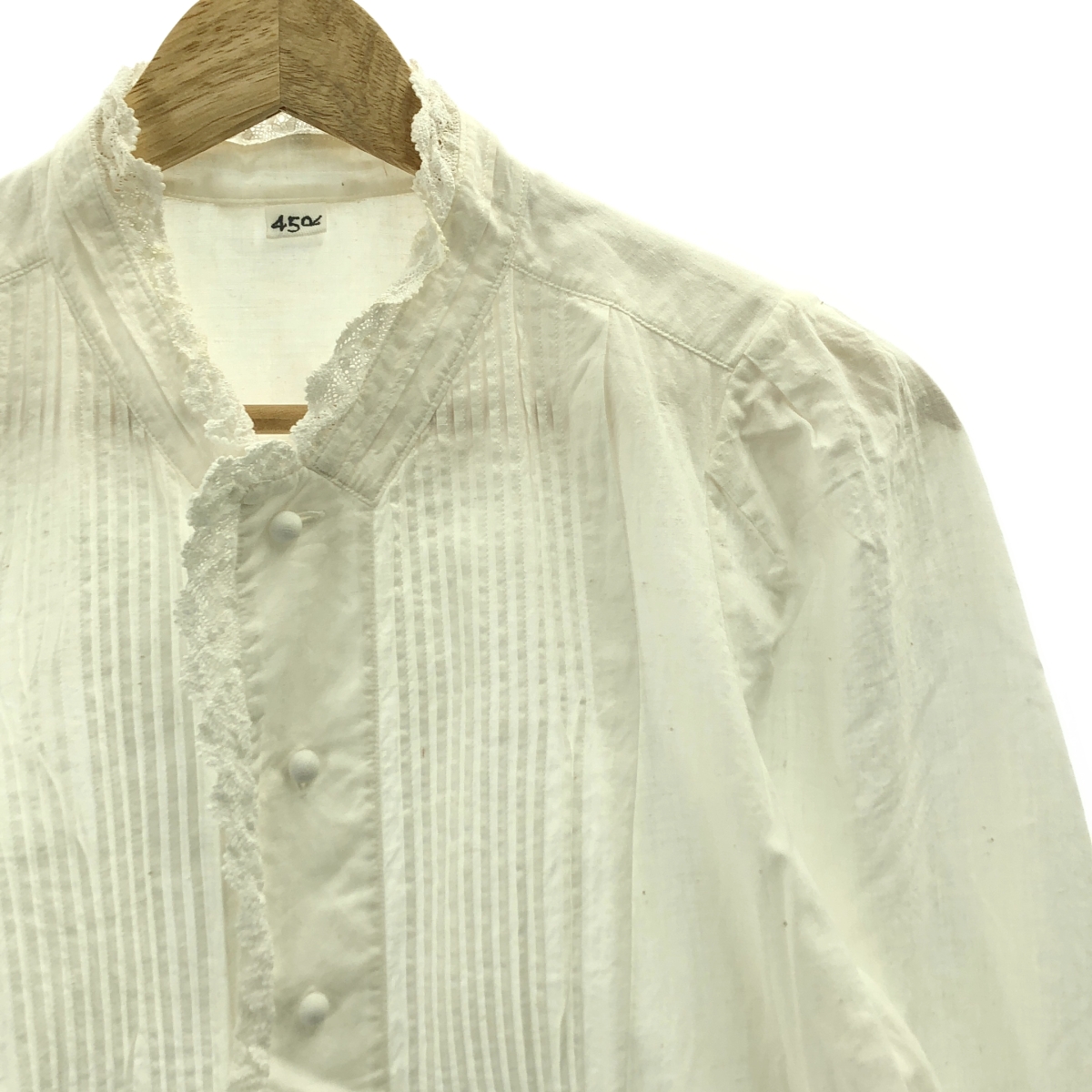 45r / フォーティファイブアール レース ピンタック シャツ