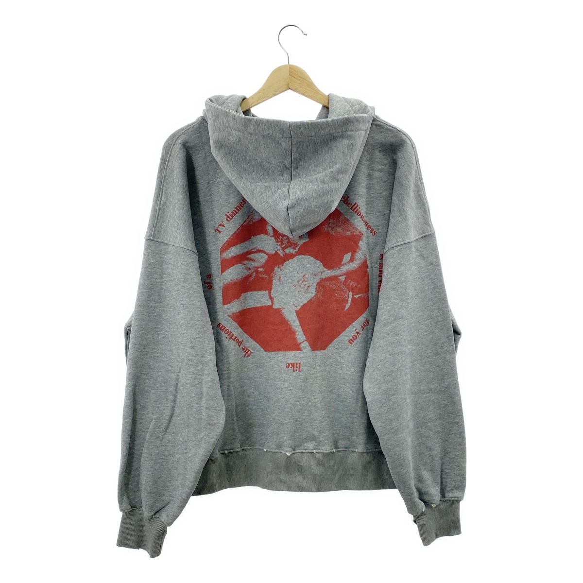 その他 ダメージ加工 両面プリント スウェット フーディ