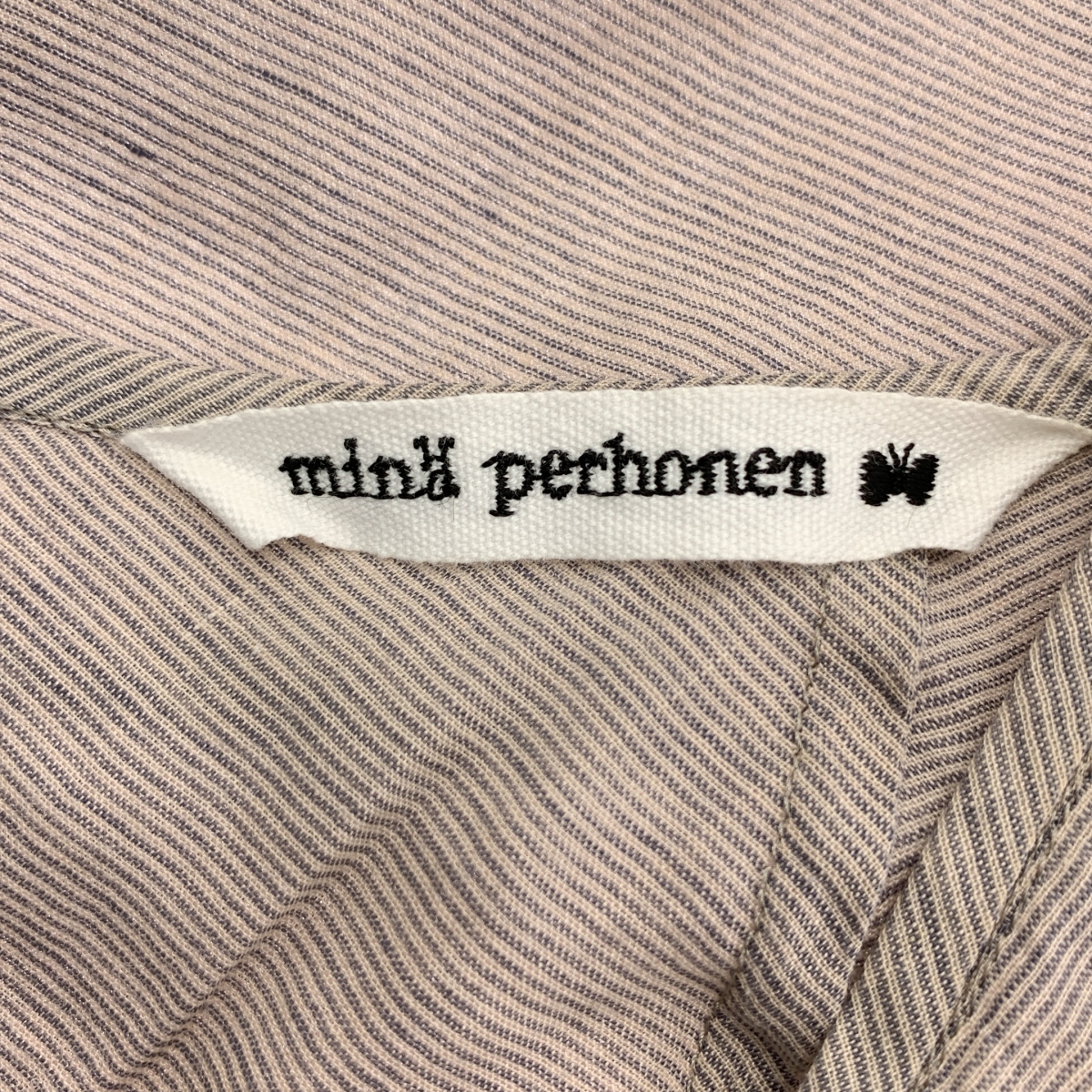 mina perhonen / ミナペルホネン choucho / ちょうちょ エンブロイダリー ギャザー スクエアネック シャツ ブラウス